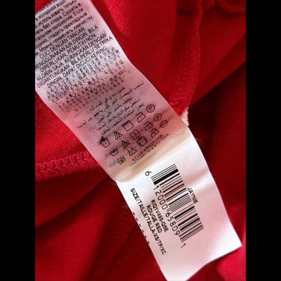 New BCBG Maxazria Top XS Womens Red Long Sleeve Yanie Rouge Red Half Zip - Picture 9 of 9